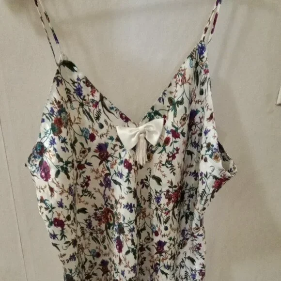 Vintage Victoria's Secret Gold Label Sz L Floral Night Gown Slip Chemise - Picture 1 of 5